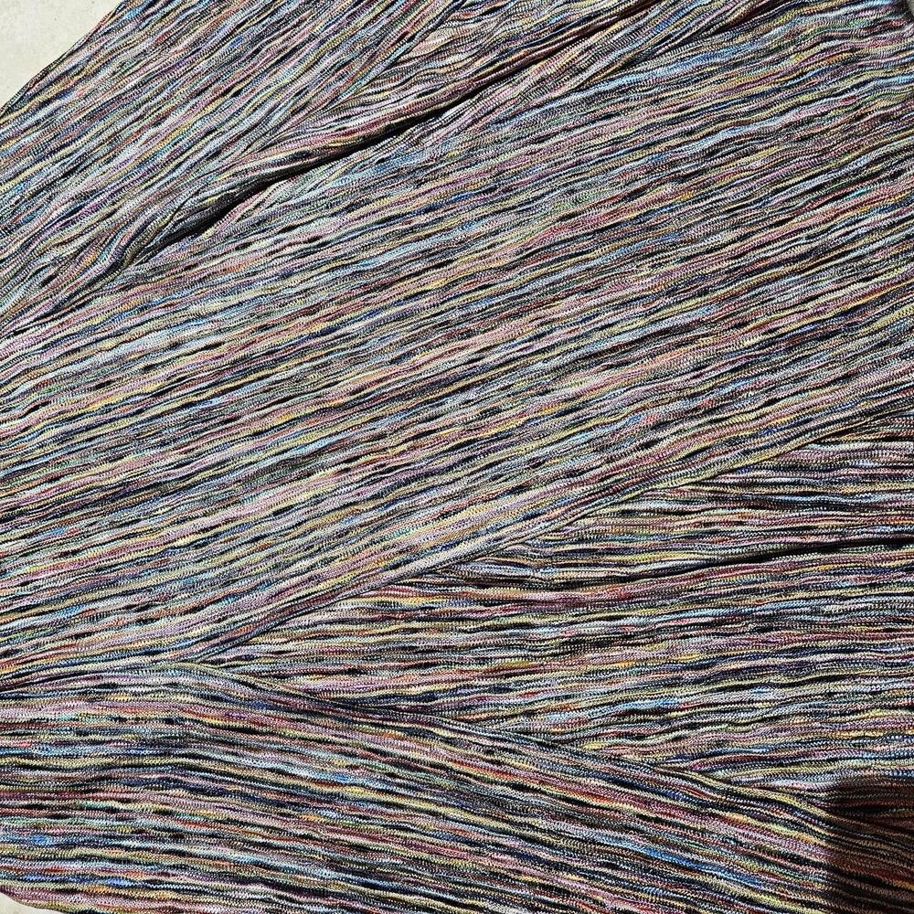boho festival rainbow multicolored stripe knit skirt - Picture 4 of 4